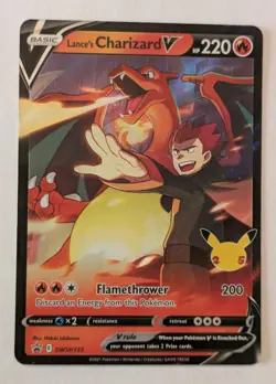 Pokemon Card Lance's Charizard V SWSH133 Black Star Promo Celebrations Holo - Image 1
