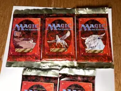 5 packs MTG Magic: the Gathering English 4th 4ed Booster Pack 1994 New Sealed 742818067003 - Image 2