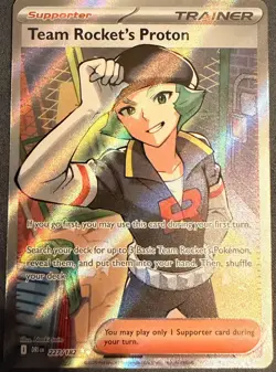 Team Rocket’s Proton Full Art Trainer 227/182 Ultra Rare DRI Pokemon TCG NM - Image 3