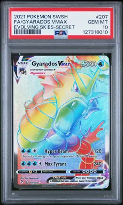 2021 POKEMON SWORD & SHIELD EVOLVING SKIES SECRET FULL ART/GYARADOS VMAX PSA 10 - Image 1