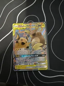 Pokemon Raichu & Alolan Raichu GX 54/236 Ultra Rare Holo TAG TEAM Unified Minds - Image 1