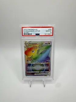 2022 POKEMON GO DRAGONITE VSTAR SECRET RAINBOW #081 PSA 10 GEM MINT - Image 1