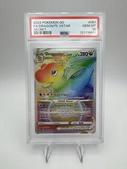 2022 POKEMON GO DRAGONITE VSTAR SECRET RAINBOW #081 PSA 10 GEM MINT - Image 2