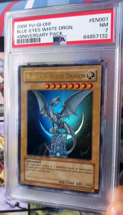 PSA 7 YuGiOh Blue-Eyes White Dragon YAP1-EN001 Ultra Rare Anniversary English - Image 2