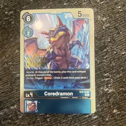 Digimon Card Game Coredramon ST8-06 Holo Rare 2022 Store Champion NM - Image 1