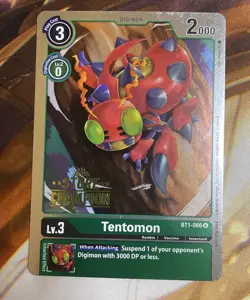 Digimon Card Game Tentomon BT1-066 U Store Champion Stamp LP - Image 1
