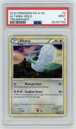 Altaria Holo 2/102 Triumphant PSA 9 Mint Pokemon Card Swirl - Image 1