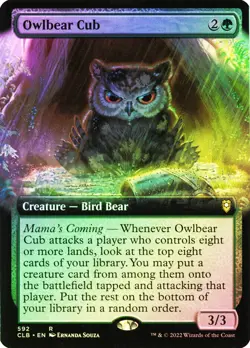 MTG FOIL Owlbear Cub - Commander Legends: Battle for Baldur's Gate #592 - Image 1