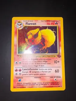 Pokemon Flareon 3/64 Jungle Rara Holo Unlimited Wizard ITA Carte Vintage - Image 1
