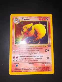 Pokemon Flareon 3/64 Jungle Rara Holo Unlimited Wizard ITA Carte Vintage - Image 2
