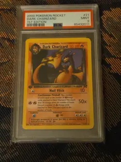 2000 Pokemon Rocket #21 Dark Charizard 1st Edition PSA 9 - Image 1