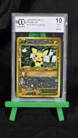 2000 Pokemon JP Neo Pichu Holo #172 Reverse Foil Promo BCCG10 - Image 2