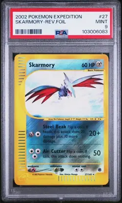 Pokemon Skarmory 2002 Expedition Reverse Holo #27 PSA 9 Mint - Image 1