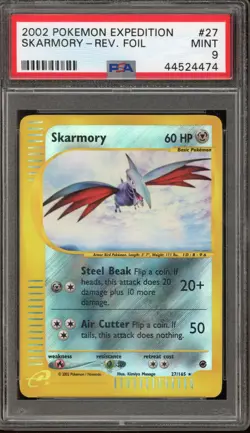 Pokemon Skarmory Expedition Reverse Holo Rare #27 PSA 9 Mint - Image 1