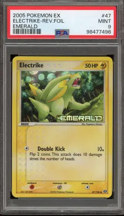 Pokemon Electrike EX Emerald Reverse Holo #47 PSA 9 Mint - Image 1