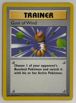 Pokemon TCG Gust of Wind Base Set 93/102 Regular Shadowless Common MP - Image 1