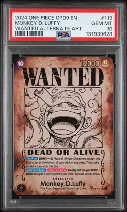 2024 ONE PIECE OP09-EMPERORS IN THE NEW WORLD #119 MONKEY D. LUFFY PSA 10 - Image 1