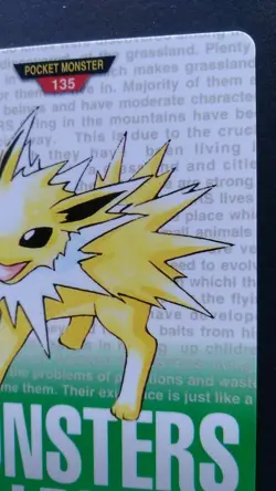 Jolteon Pokemon Card Japanese Nintendo Rare 135 Bandai Monsters Collection Green - Image 5