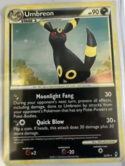 Umbreon Holo Rare 22/95 Pokemon card from the 2011 Call of Legends set - Image 1
