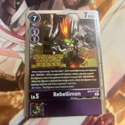 Rebellimon BT6-077 Digimon Card Game Fest Stamped Digimon NM - Image 1