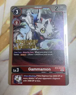 Gammamon BT8-008 Digimon Card Fest Stamped Digimon NM - Image 1