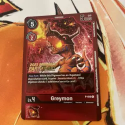 Digimon Card Greymon P-010 Promo Holo Rare 2023 Regional Participant Alternate - Image 1