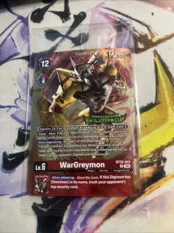 Digimon Card Wargreymon evo Evolution Cup Promo english sealed top 4 BT22-013 - Image 1