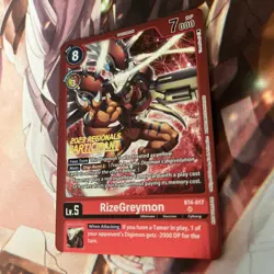 Digimon Card Game RizeGreymon 2023 Regionals Participant BT4-017 NM - Image 1