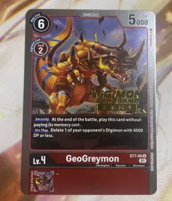 Digimon Card Game GeoGreymon ST7-06 U Digimon Card Game Fest Stamp - Image 1