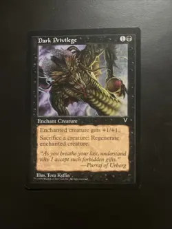 Magic The Gathering MTG Dark Privilege - Visions - - Image 1