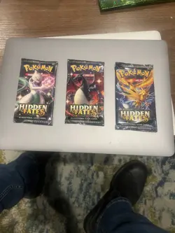 3x Pokemon Hidden Fates Booster Packs (Factory Sealed) - Image 1