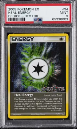 2005 POKEMON EX DEOXYS #94 HEAL ENERGY-REVERSE FOIL PSA 9 - Image 1