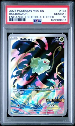 2025 POKEMON MEG EN-MEGA EVOLUTION ENHANCED BOOSTER BOX TOPPER BULBASAUR PSA 10 - Image 1
