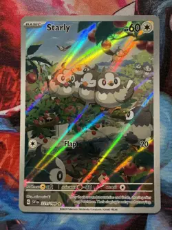 Pokemon TCG Starly 221/198 – Scarlet & Violet – Illustration Rare – Near Mint - Image 1