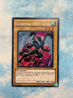YUGIOH ELEMENTAL HERO AVIAN SECRET RARE EXCELLENT LCGX-EN002 - Image 1