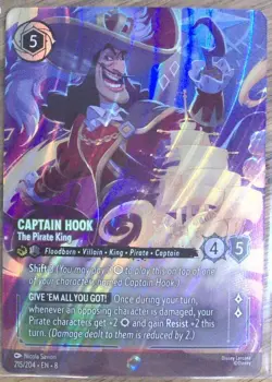 Disney Lorcana Captain Hook The Pirate King Enchanted 215/204 - Image 1