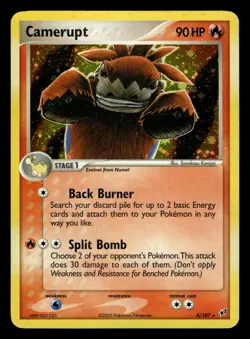 Camerupt 4/107 Holo Rare ex Deoxys Pokemon Card - Image 1