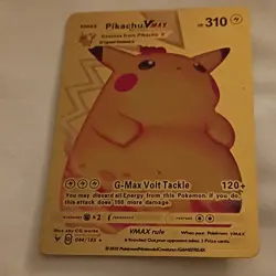 Pikachu VMAX 044/185 Gold Foil Full Art Pokemon TCG Card Stock Card HP 310 - Image 1