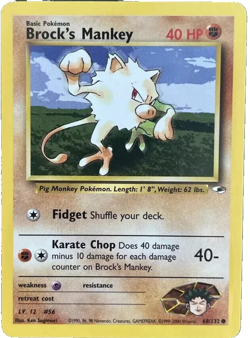 Brock's Mankey 94/132 Gym Heroes Pokemon Card LP - Image 1