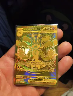🔥 Pokemon TCG Mega Lucario EX 188/132 Mega Evolution Gold Hyper Rare Card NM 🔥 - Image 2