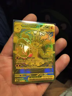 🔥 Pokemon TCG Mega Lucario EX 188/132 Mega Evolution Gold Hyper Rare Card NM 🔥 - Image 3