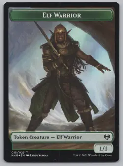 MTG Foil Double-sided Token - KHM - Shapeshifter / Elf Warrior -H444 - Image 2