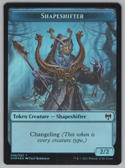 MTG Foil Double-sided Token - KHM - Shapeshifter / Elf Warrior -H444 - Image 3