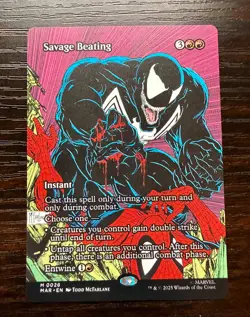 Magic The Gathering Spider-Man Savage Beating Mythic Rare Borderless M 0026 - Image 1