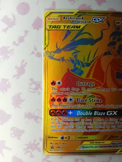 2021 Pokemon Tag Team Reshiram & Charizard GX SM247 Black Star Promo NM - Image 3