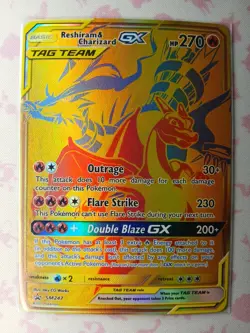 2021 Pokemon Tag Team Reshiram & Charizard GX SM247 Black Star Promo NM - Image 4