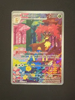 Pokemon Sawsbuck 166/162 SV05 Temporal Forces Illustration Rare Full Art Holo - Image 1