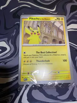 Pikachu At The Museum Jumbo Pokemon Promo Card -Natural History Museum - In Hand - Image 1