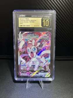 CGC 10 Pristine Sylveon VMAX Holo 041/069 Eevee Heroes Japanese Pokemon Card - Image 1