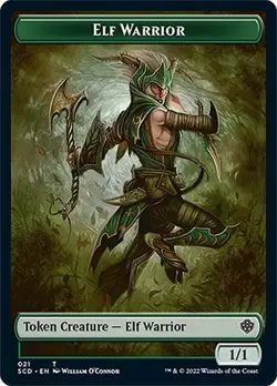 4x Elf Warrior/Soldier Token, Starter Commander Tokens, MTG, 4 pack, Magic - Image 1